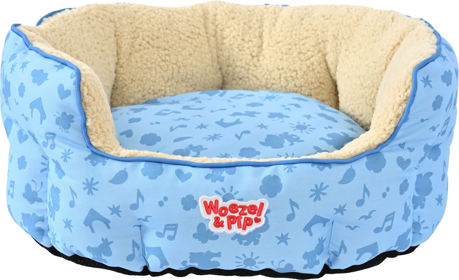 Woezel &amp; Pip - slaapmand rond blauw 60cm