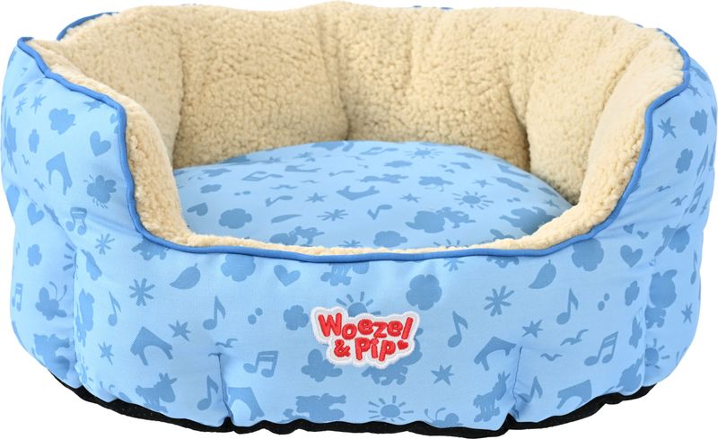 Woezel &amp; Pip - slaapmand rond blauw 60cm