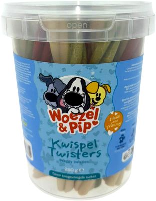 Woezel & Pip - kwispel twisters mix in pot 250 gram Woezel & Pip - kwispel twisters mix in pot 250 gram