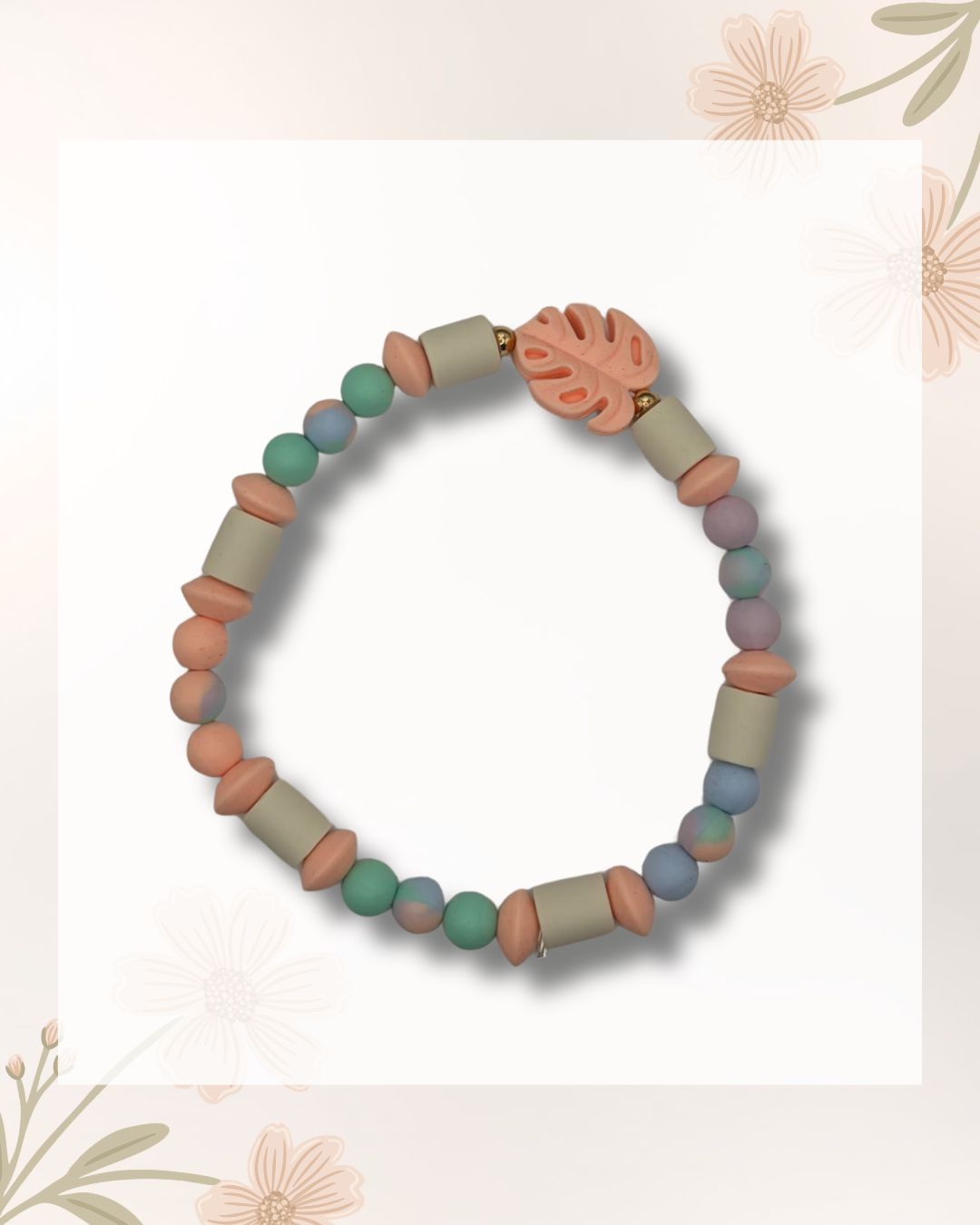 No.07 Pastel Palm – Natuurlijke EM-X Anti-Tekenband - 30cm No.07 Pastel Palm – Natuurlijke EM-X Anti-Tekenband - 30cm