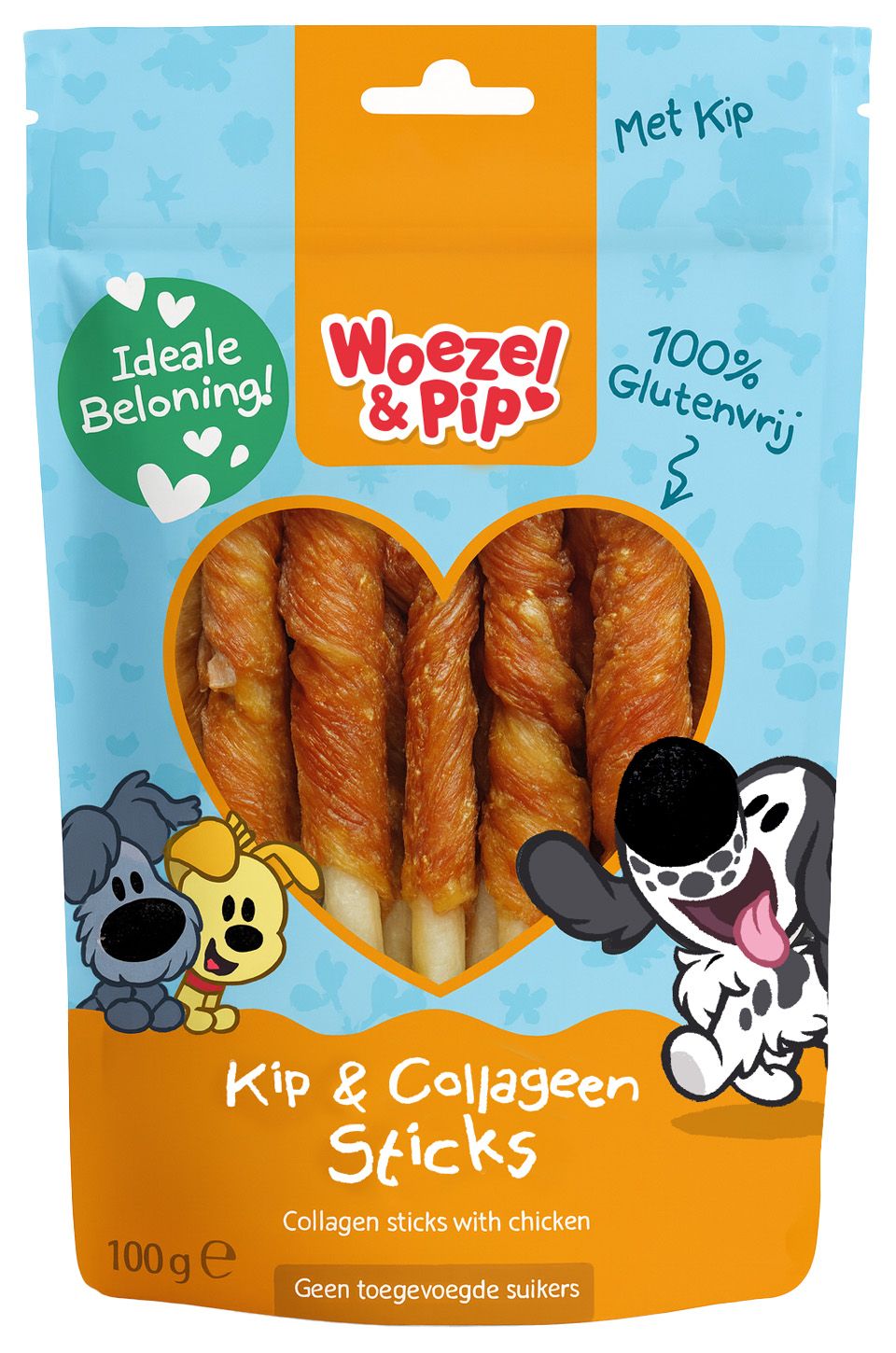 Woezel & Pip - collageen sticks - 100 gram Woezel & Pip - collageen sticks - 100 gram
