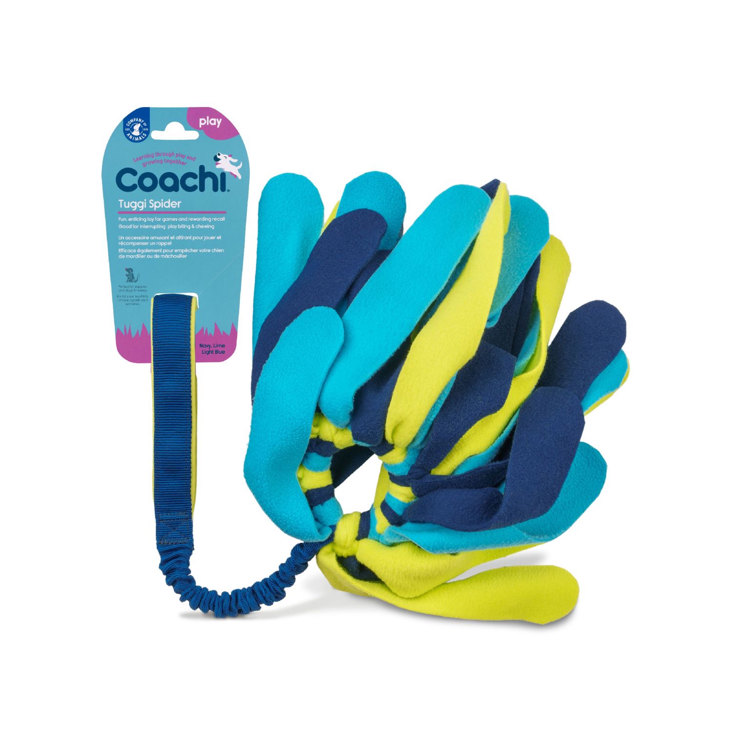 Coachi - tuggi spider - navy, lime & l.Blue - Tugg Toy Coachi - tuggi spider - navy, lime & l.Blue - Tugg Toy