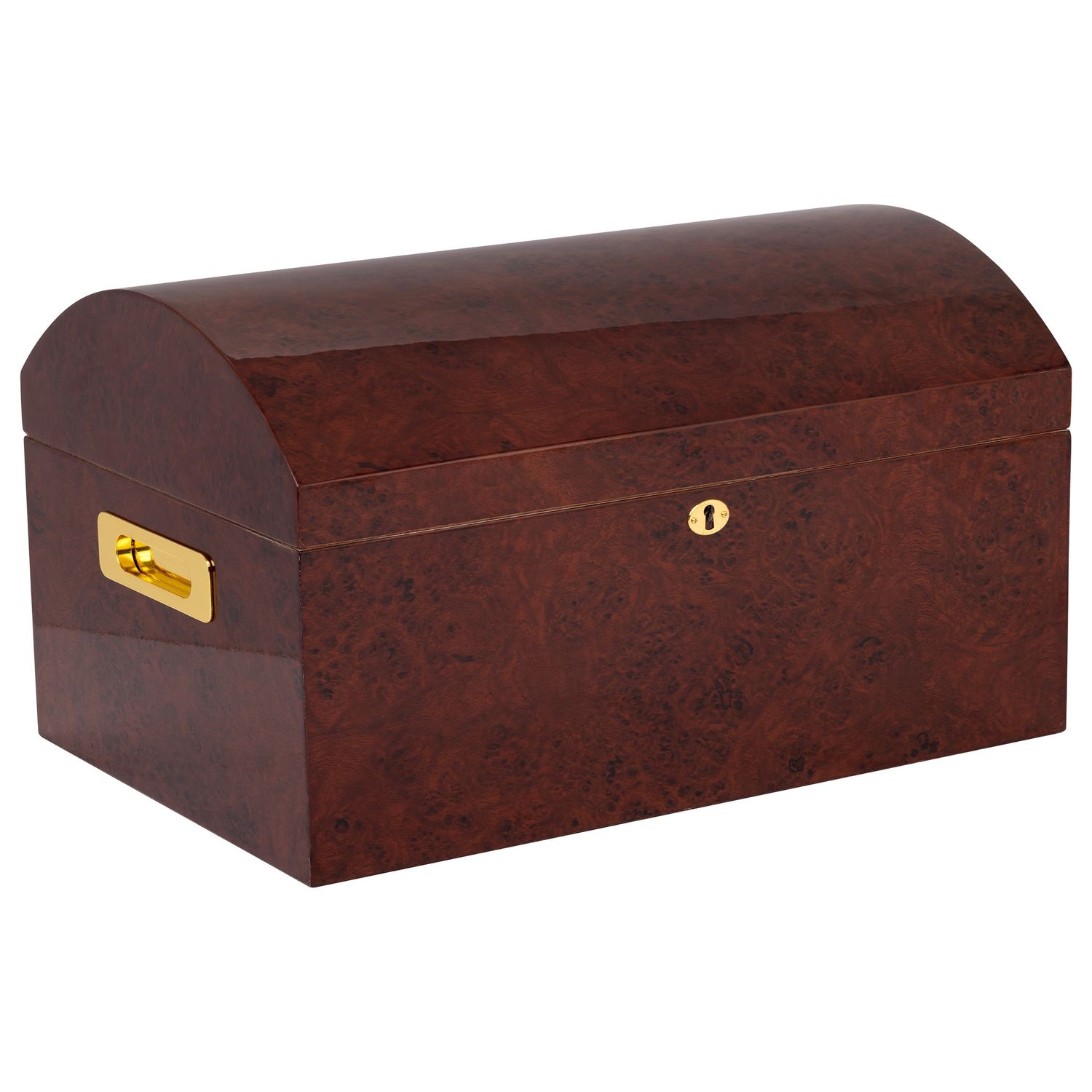 Treasure Dome Humidor – High Gloss Dark Amboyna – 90 to 150 Cigar Capacity