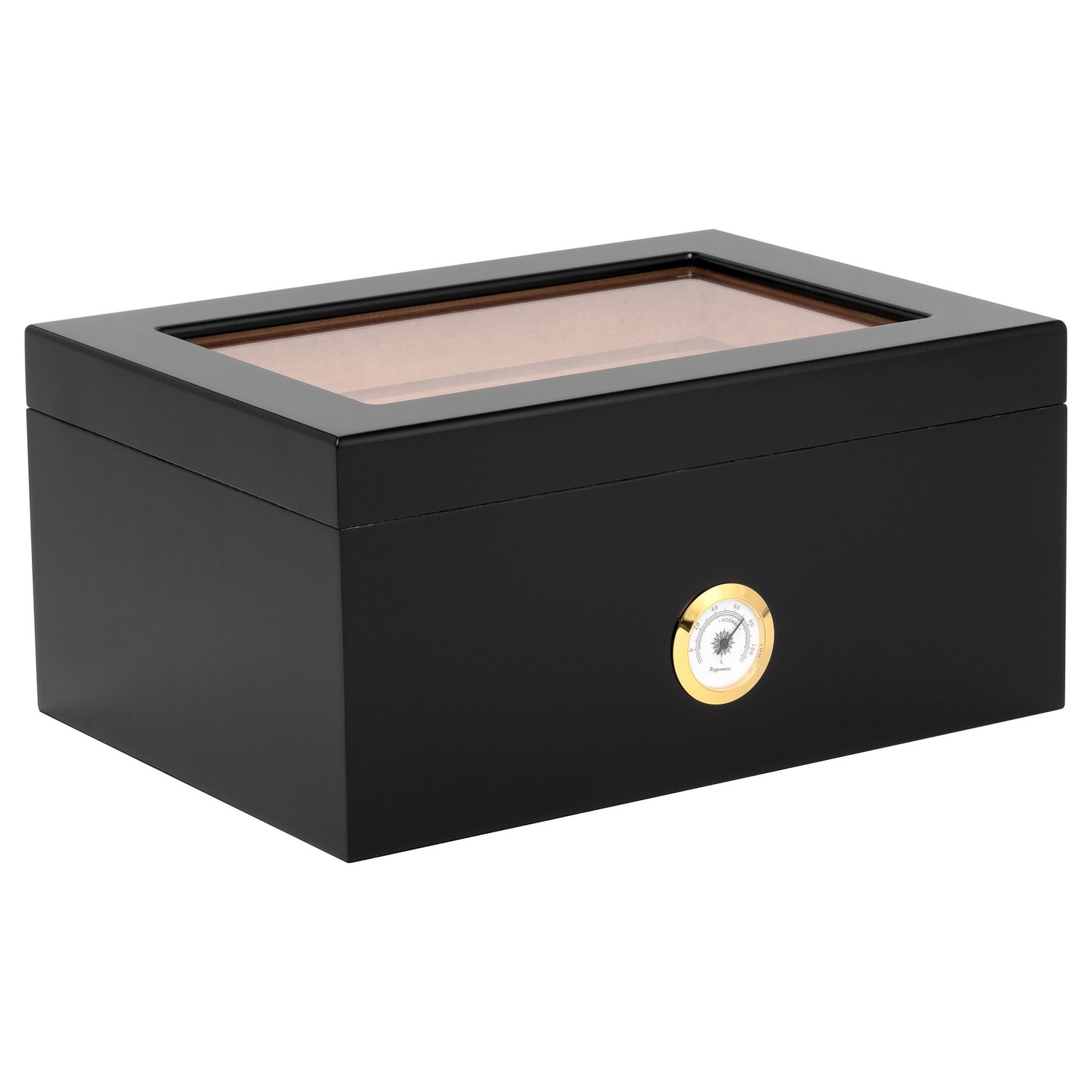 Bally Black Humidor – Black Lacquer Finish – 60 to 105 Cigar Capacity