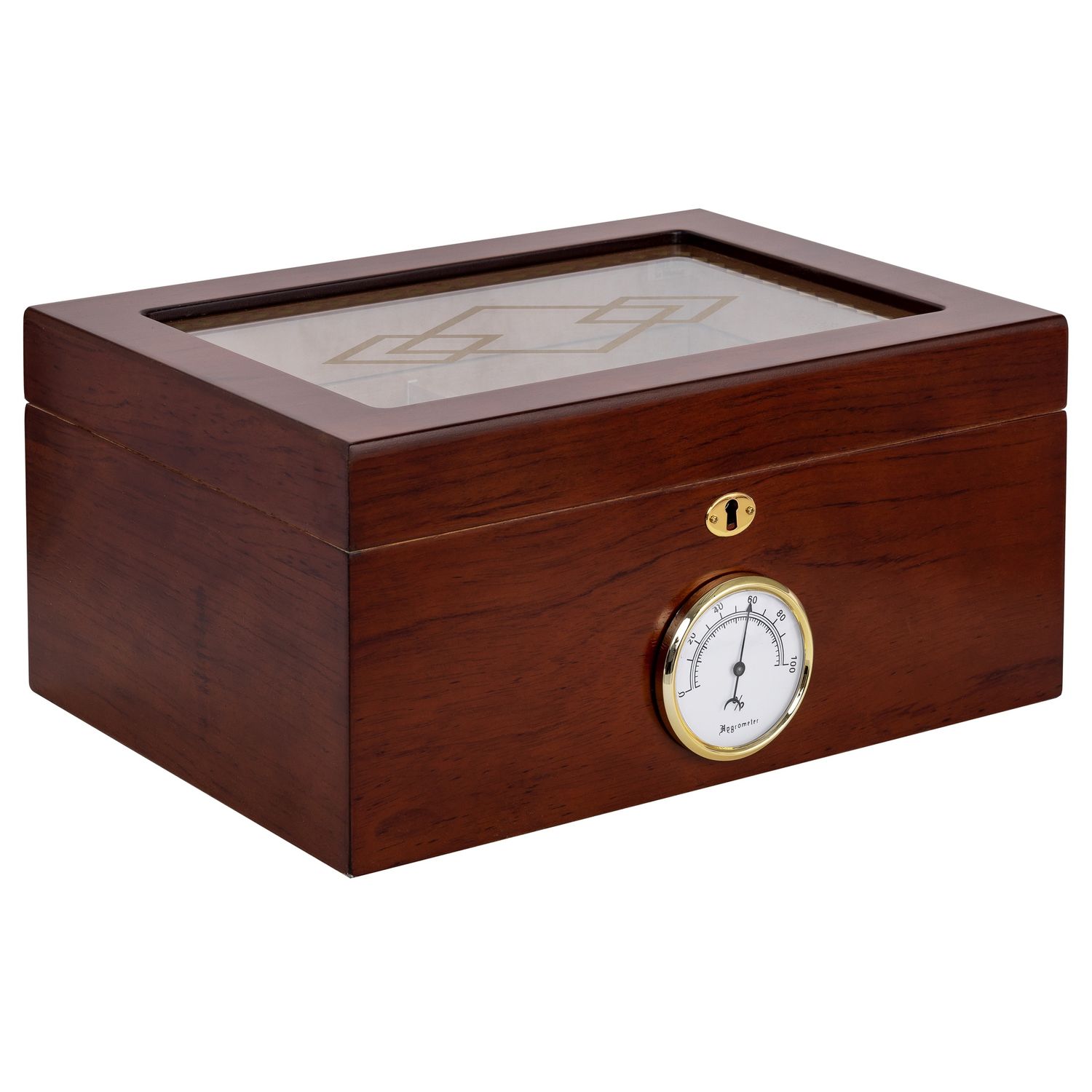 Bally II Humidor – Mahogany Finish – 60 to 105 Cigar Capacity