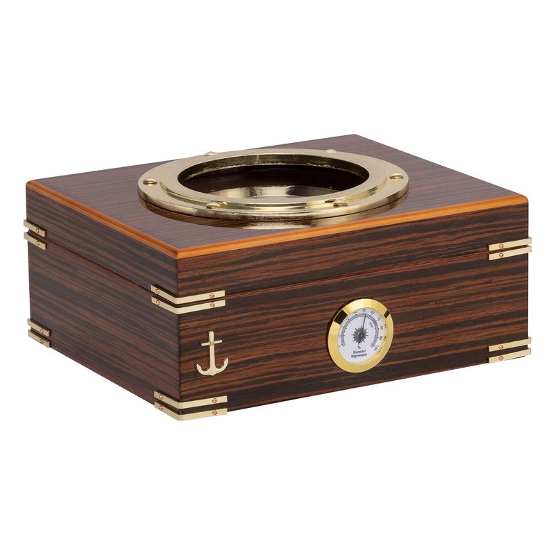 Gangway Humidor – 30 to 55 Cigar Capacity – Zebra Wood Finish
