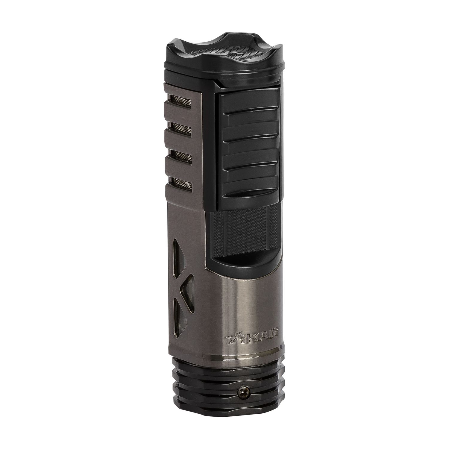 Xikar - Tactical Lighter – Single Jet Flame – Windproof &amp; Altitude-Tested, Colour: Gunmetal &amp; Black