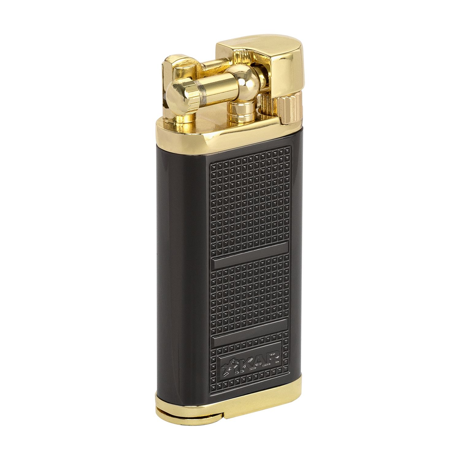 Xikar - Pipeline Pipe Lighter – Angled Soft Flame – Flint Ignition, Colour: Black &amp; Gold
