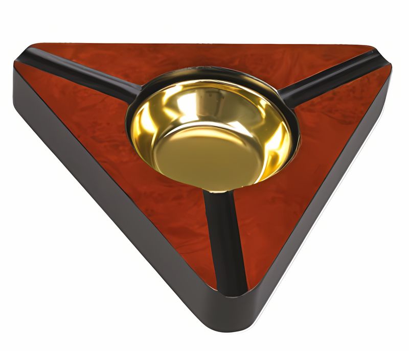 Three Cigar Wooden Ashtray