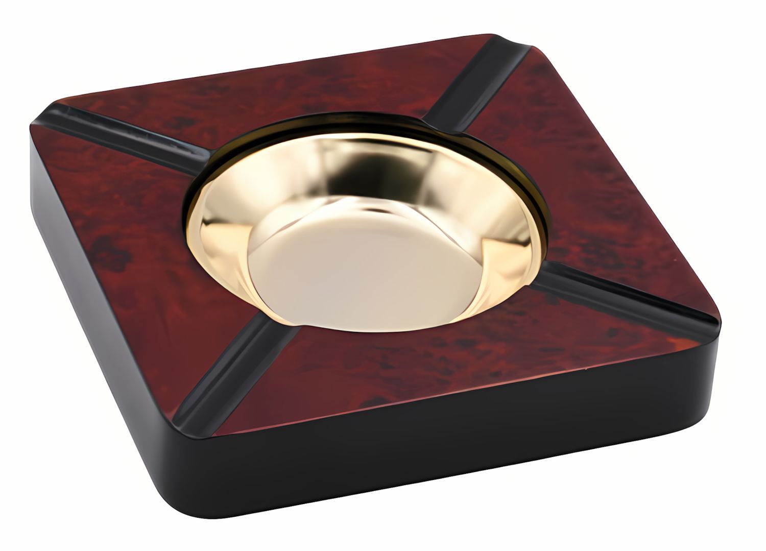 Four Cigar Square Wooden Ashtray