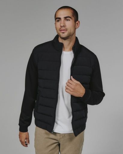 REV PUFFER FULL ZIP, Colour: BLACK, Season: FLS, Size: LRG