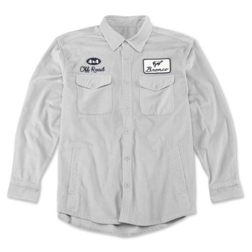 Ford Bronco Reynolds Cord Button Up Shirt, Colour: steel grey, Season: core, Size: LGE