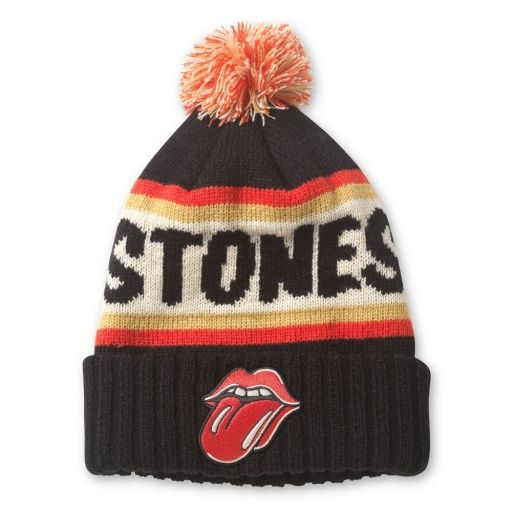 rolling stones knit hat, Colour: black-ivory-red, Season: core, Size: ADJ