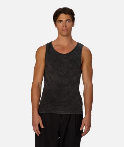 the washed brando ribbed singlet, Colour: washed blk, Season: summer, Size: M