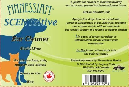 Finnessiam SCENTsitive - Alcohol free! Colloidal Silver &amp; Witch Hazel Ear Cleaner 8oz - safe for cats &amp; dogs.