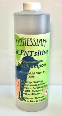 NEW! Finnessiam SCENTsitive - Colloidal Silver & Aloe, SLS Free, Hypoallergenic Shampoo - 16oz. Dilutes 22:1