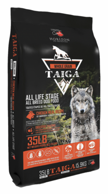 Horizon Taiga Dog Food - Grain Free or Whole Grain, Chicken or Pork 35lb bag