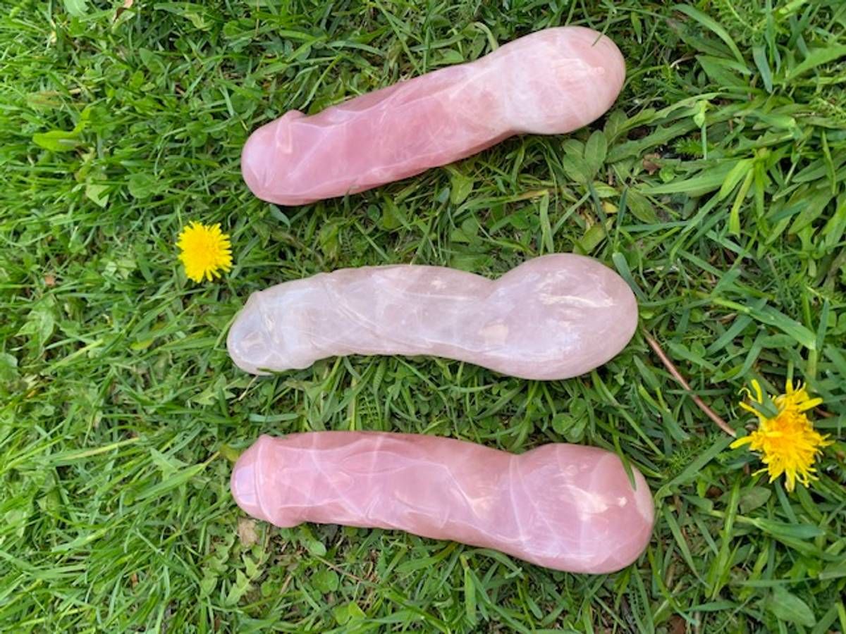 Yoni Dildo Rosenkvarts/Rose Quartz Crystal Yoni Wand