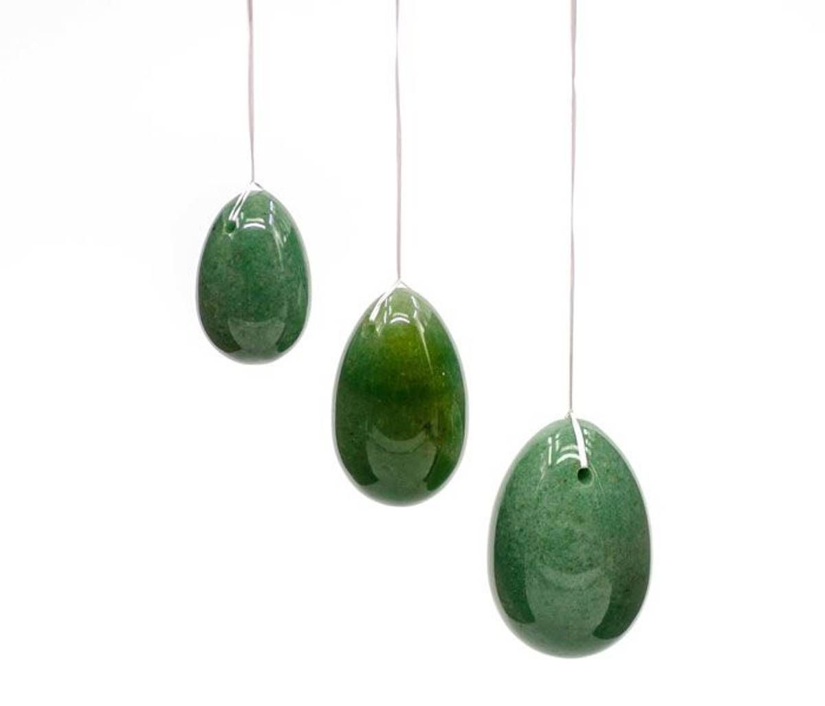 Yoni Egg Grønn Aventurin Sett/Green Aventurine Set