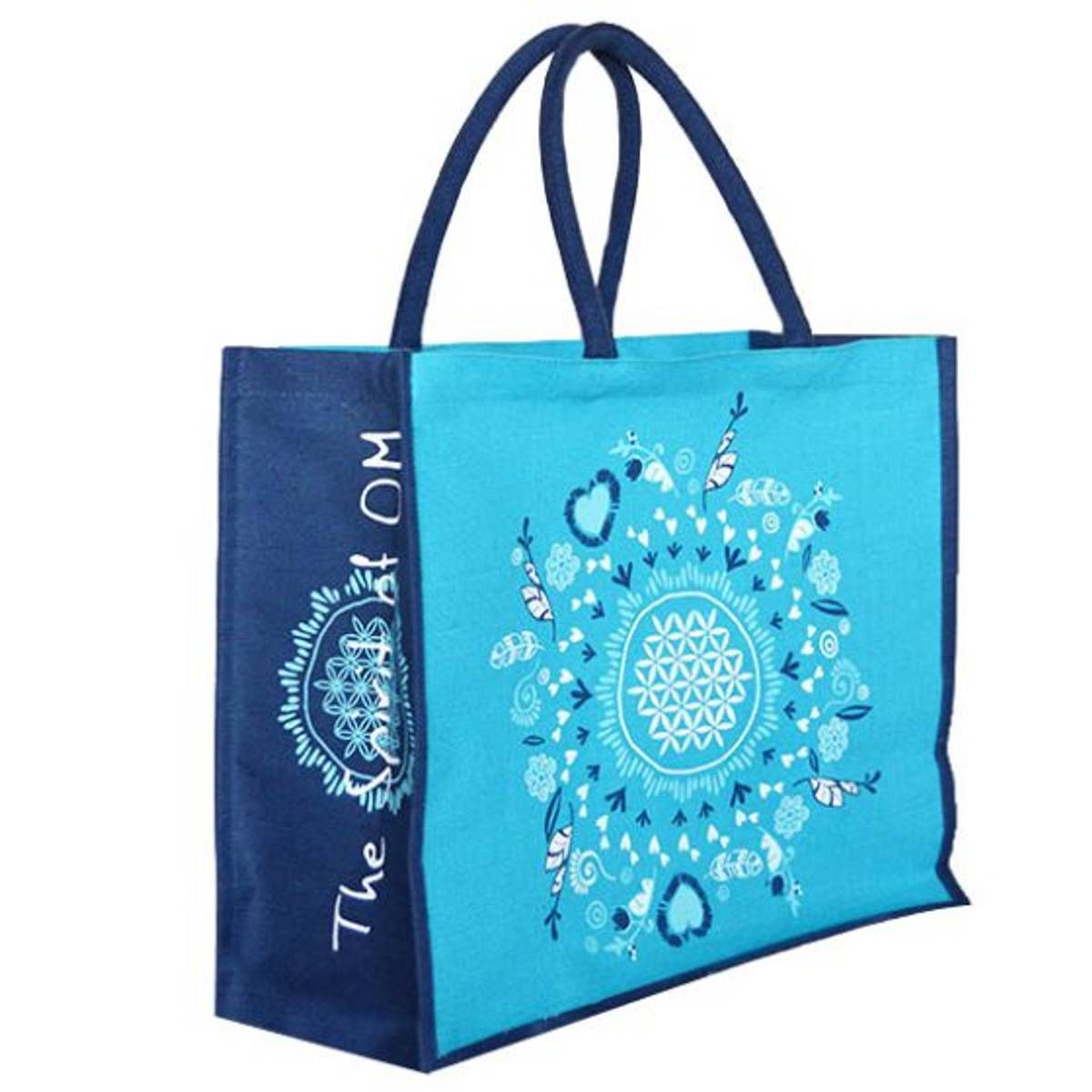Spirit Of OM Veske Flower of Life Turkisblå/Bag Turquoise Blue