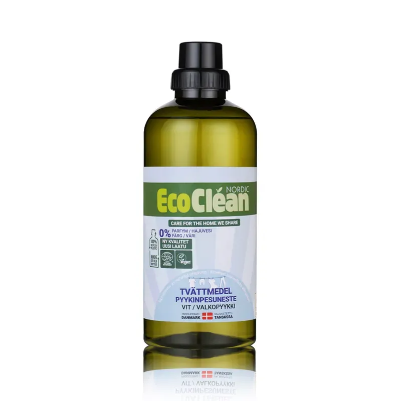 EcoClean Vaskemiddel Hvit Free &amp; Clear/Laundry White 1000ml