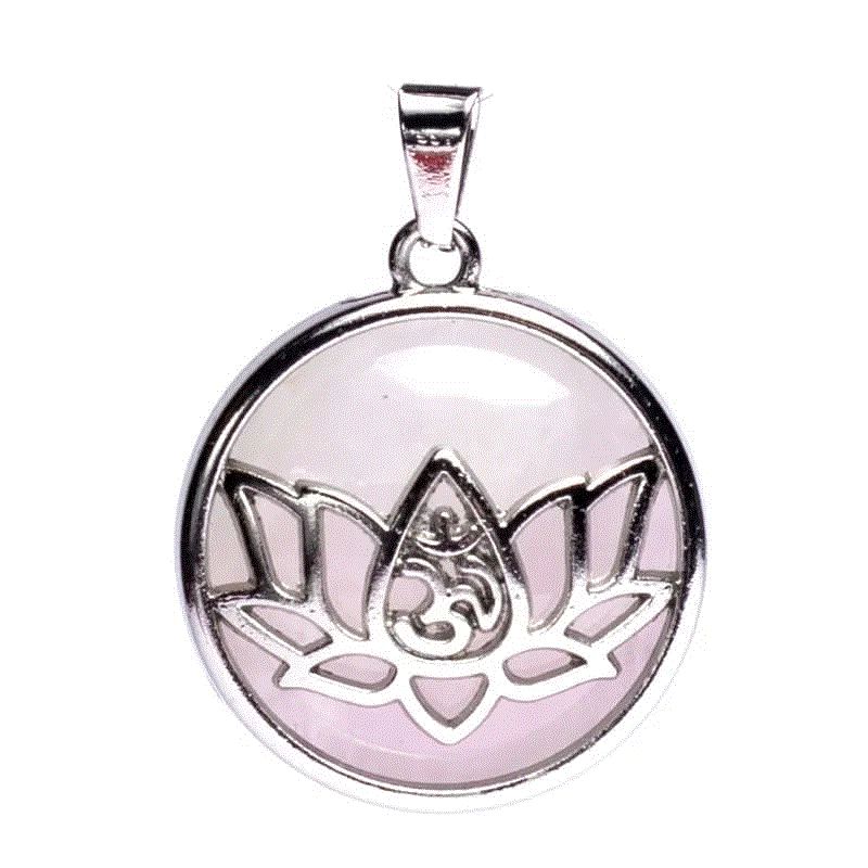 Rosenkvarts Lotus Anheng/Rose Quartz Lotus Pendant