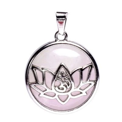 Rosenkvarts Lotus Anheng/Rose Quartz Lotus Pendant
