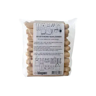 Biogan Bestemors Klesklyper 25 stk/Plastic-free Clothespins