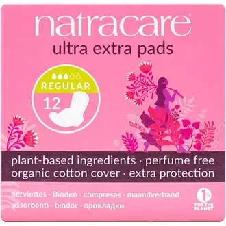 Natracare Normal Ultra Med Vinger/ Regular Ultra Extra Pads 10 stk