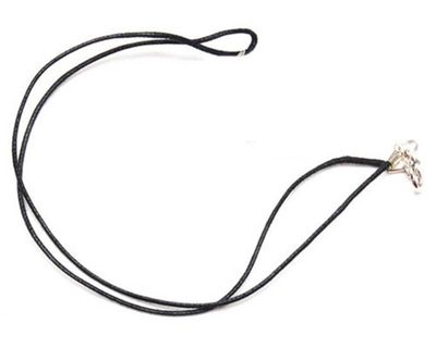 Sort Lærsnor Til Anheng/Leather Cord For Pendant 45cm