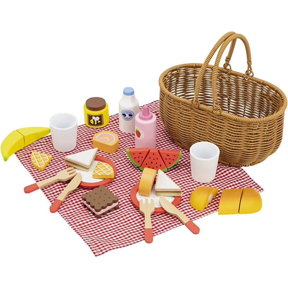 Viga Piknik Sett I Flettet Kurv/Picnic Set In Woven Basket