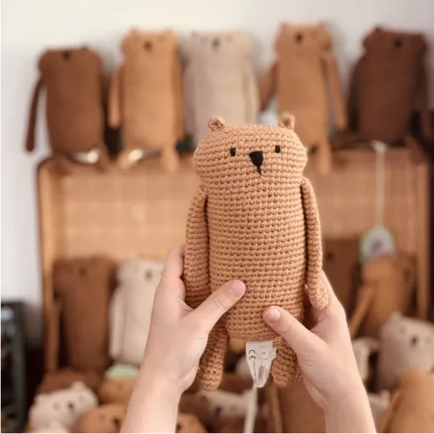 Pebble ​Økologisk Bamse Mister O’Lui/Crocheted Beaver-Bear Organic