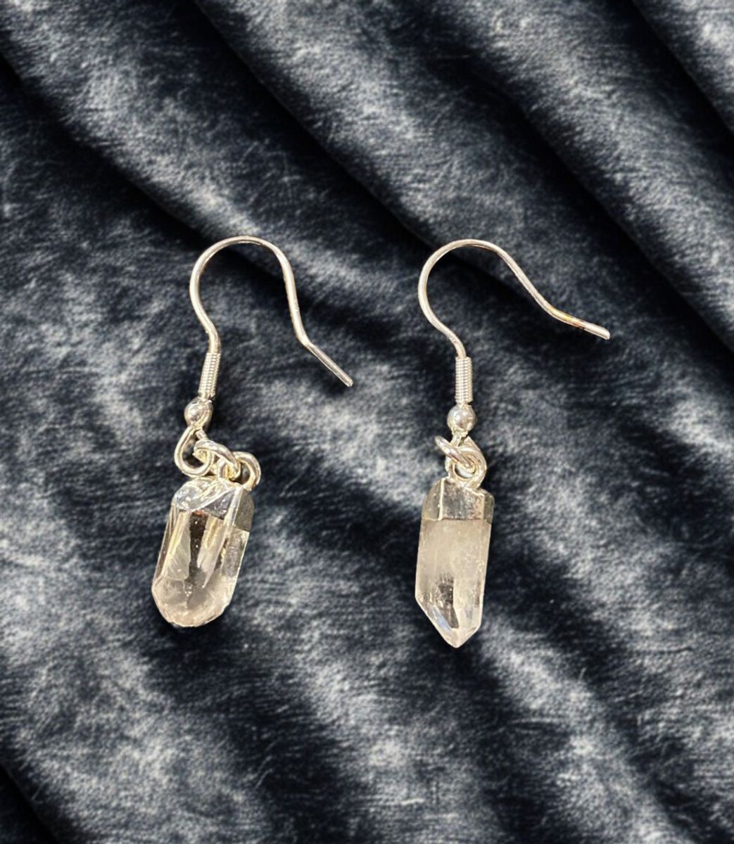 Øredobber Bergkrystall/Rock Crystal Earrings 3.5cm