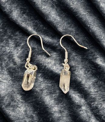 Øredobber Bergkrystall/Rock Crystal Earrings 3.5cm