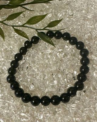 Armbånd Obsidian Sort/Bracelet Black Obsidian 21cm