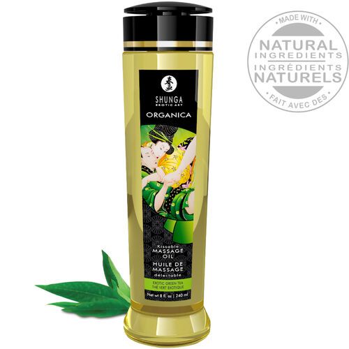 Shunga Massasjeolje/Organic Massage Oil Green Tea 240ml