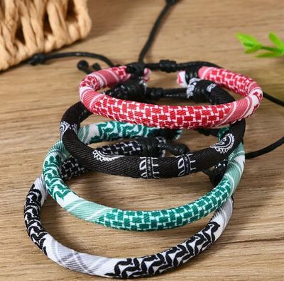 Kuffiye Armbånd Rundt Nødhjelp/Round Solidarity Bracelet Keffiyeh