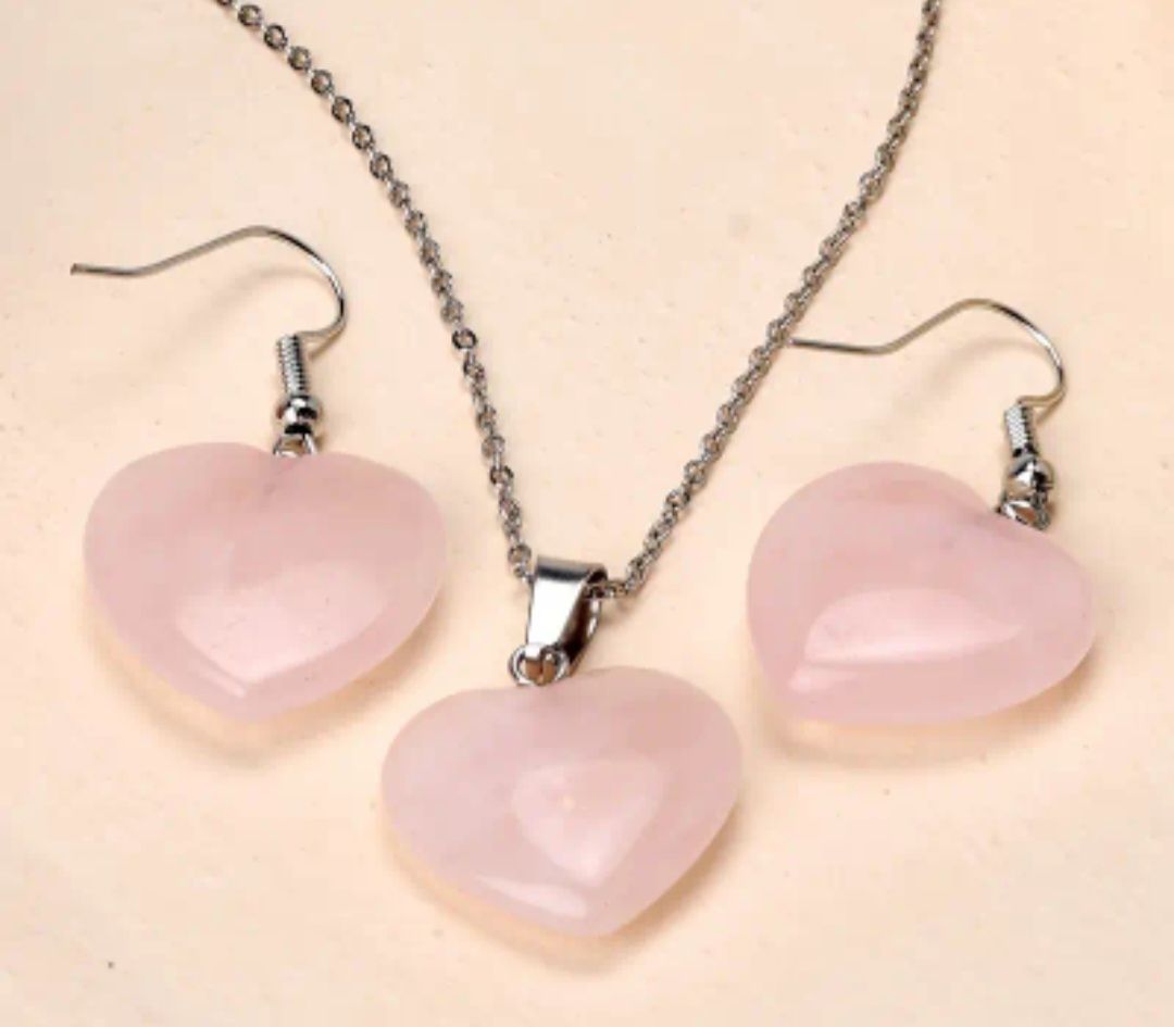 Smykkesett Rosenkvarts/Rose Quartz Jewelry set