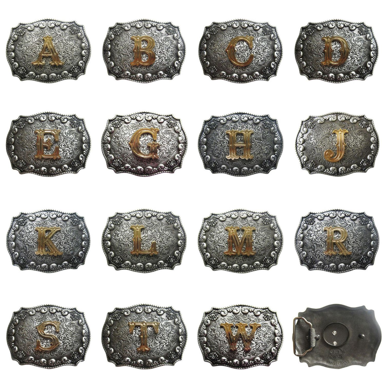 Initial Letter A - Z Western Cowboy Cowgirl Belt Buckle also Stock in the US Gurtelschnalle Boucle de Ceinture Hebillas
