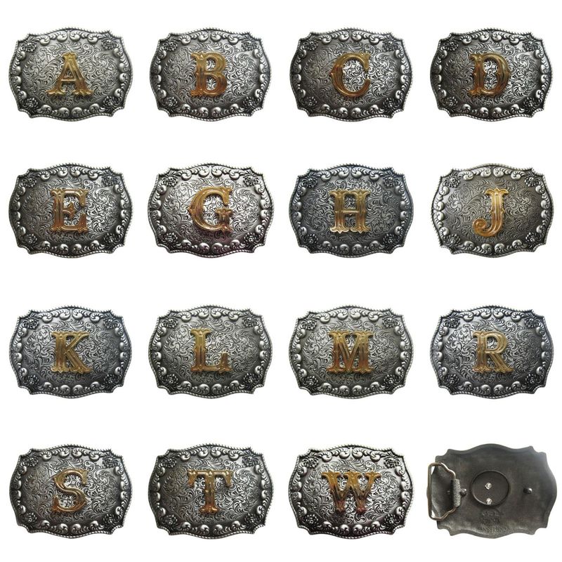 Initial Letter A - Z Western Cowboy Cowgirl Belt Buckle also Stock in the US Gurtelschnalle Boucle de Ceinture Hebillas