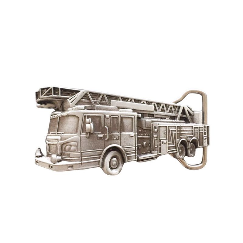 Antique Silver Vintage Fire Truck Firefighter Belt Buckle Gurtelschnalle Boucle de ceinture Hebilla