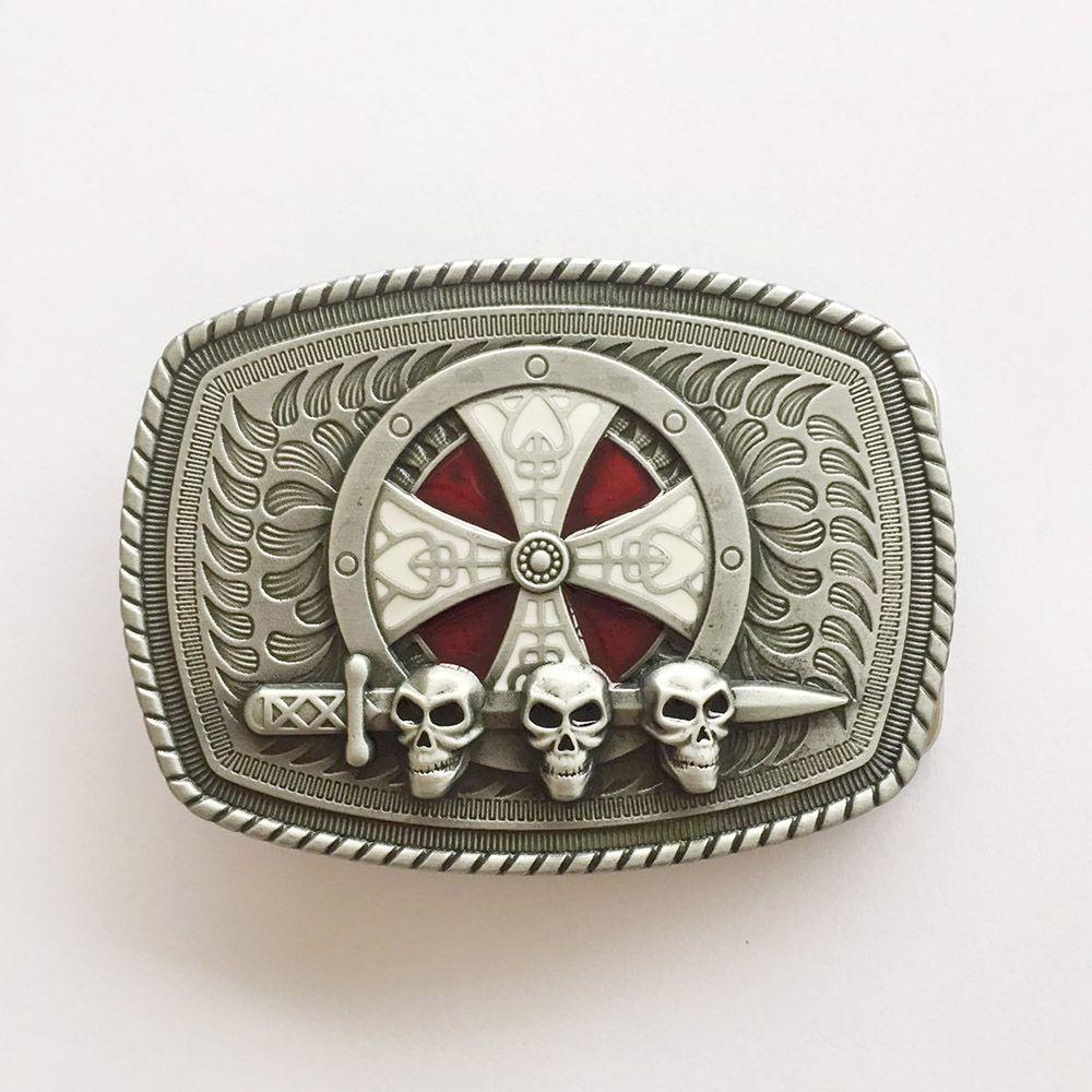 Vintage Enamel Celtic Shield Skull Sword Belt Buckle Gurtelschnalle Boucle de ceinture Hebilla