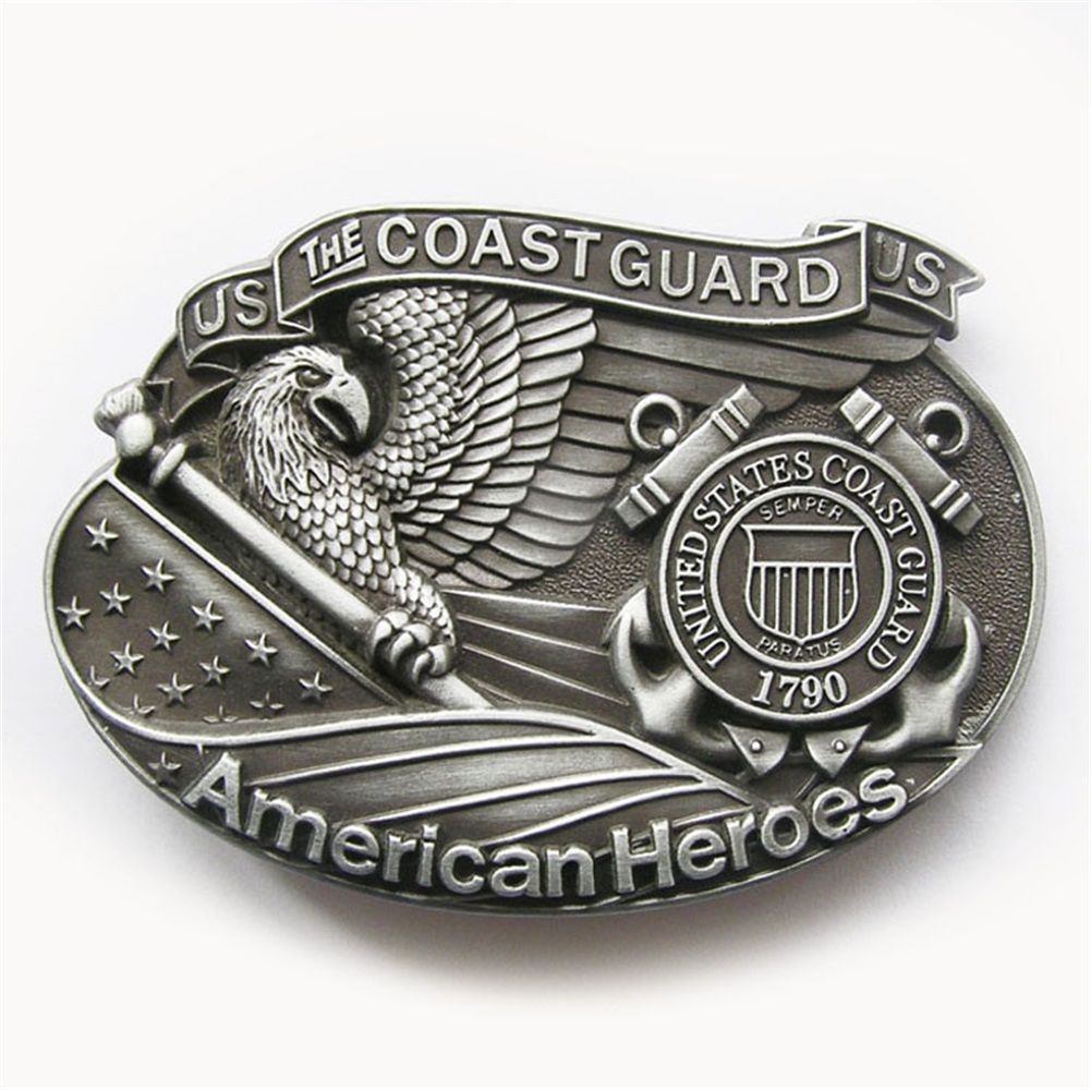 Vintage Style American Hero Coast Guard Belt Buckle