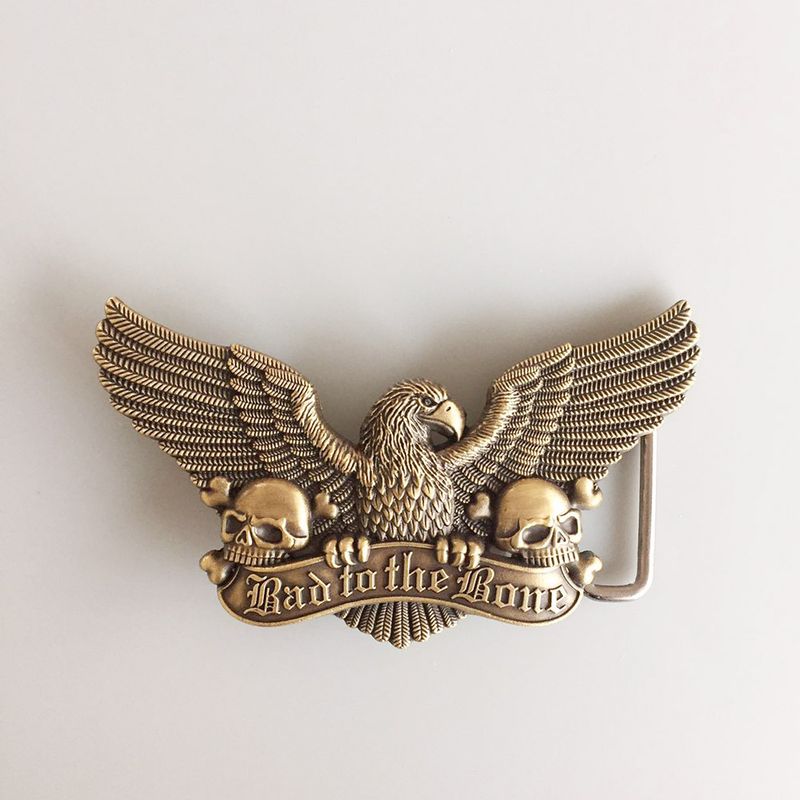Vintage Bronze Plated Eagle Skull Belt Buckle Gurtelschnalle Boucle de ceinture Hebilla