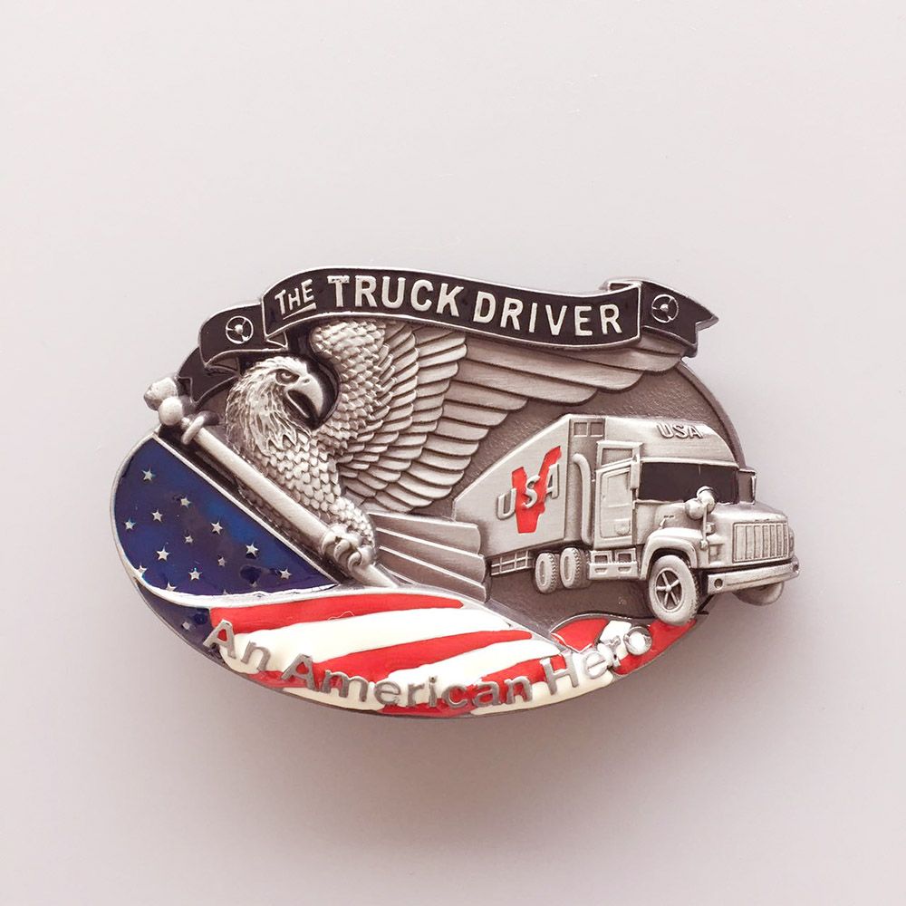 Vintage Hero Truck Driver Enamel Belt Buckle also Stock in the US Gurtelschnalle Boucle de ceinture Hebilla