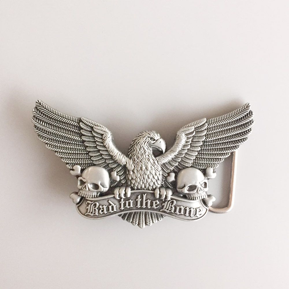 Antique Brushed Silver Wings Skulls Belt Buckle Gurtelschnalle Boucle de ceinture Hebilla