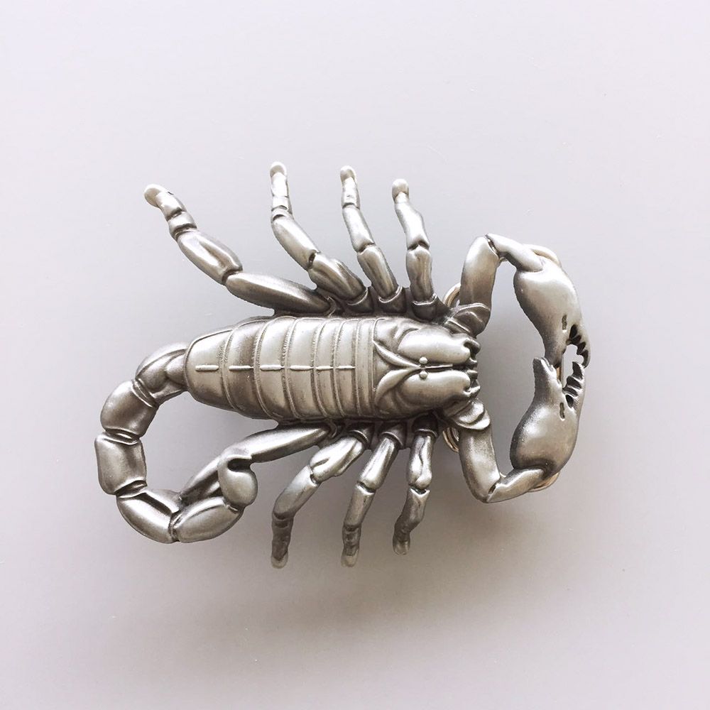 Antique Brushed Silver 3D Cut Out Scorpion Sculpting Belt Buckle Gurtelschnalle Boucle de ceinture Hebilla BUCKLE-3D013AS