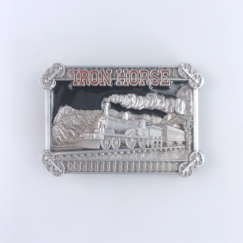 Iron Horse Train Enamel Belt Buckle Hebilla BUCKLE-T118
