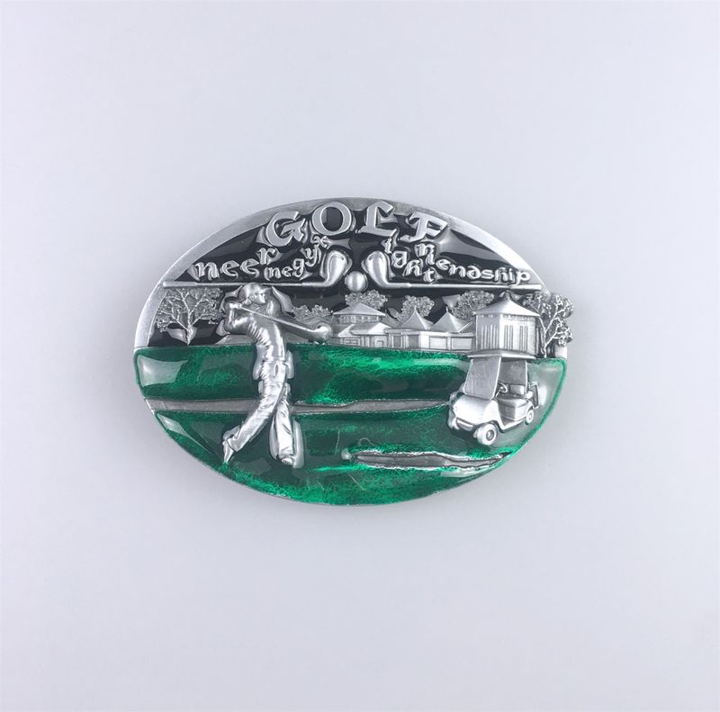 Vintage Black Enamel Golf Golf Club Golf Sport Belt Buckle BUCKLE-T093BK