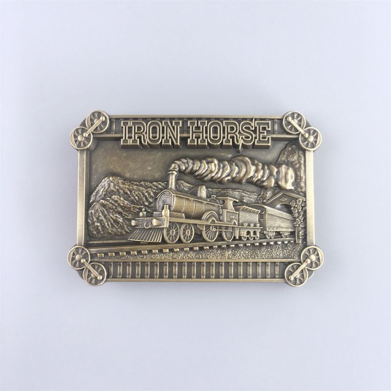 Vintage Bronze Plated Iron Horse Train Belt Buckle BUCKLE-T118AB
